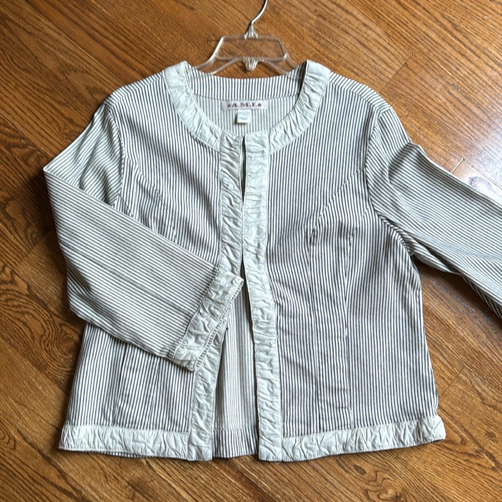 A.M.I. Cotton blend striped jacket - Sz L